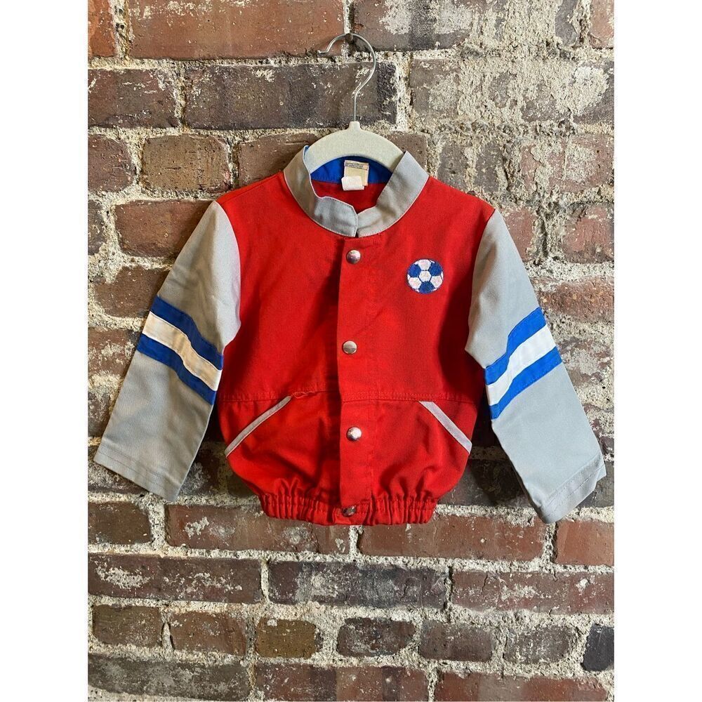 Vintage 90s Carter’s Soccer Varsity Bomber Jacket Red/Blue\White Toddler Boys Si